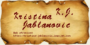 Kristina Jablanović vizit kartica